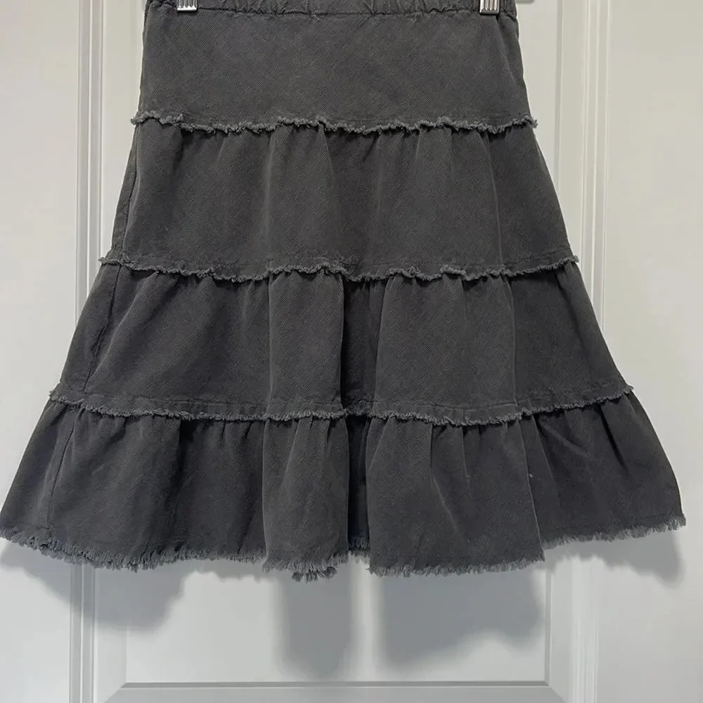 Cato girls | Girls Cotton Grey Ruffled Midi Skirt size Small (7) - Picture 3 of 6